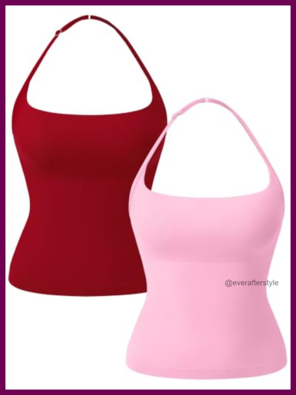 Seamless Halter Tank Top with Built in Bra Padded Yoga Workout Gym Top